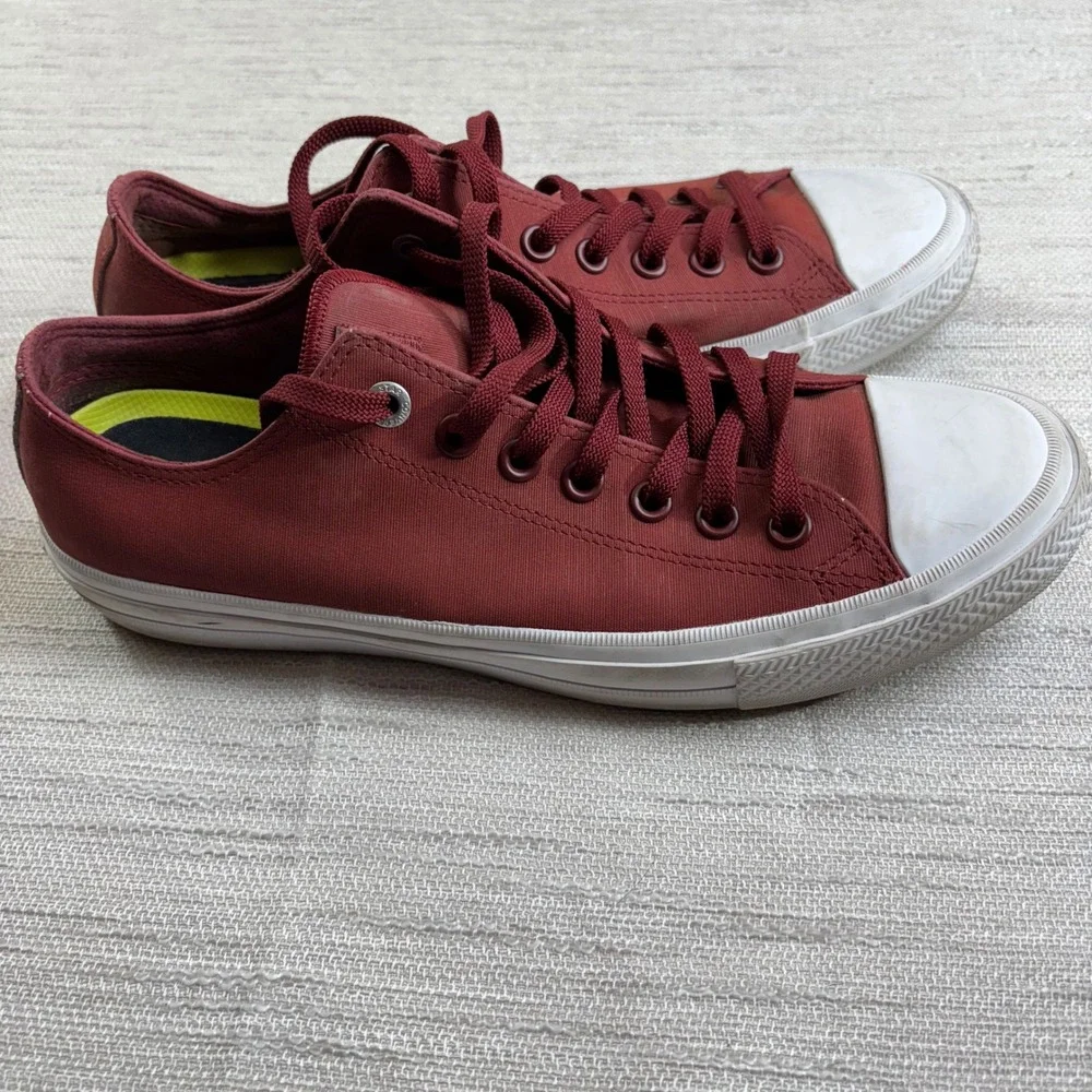 Converse Chuck Taylor All Star Low Top Sneakers Burgundy Red Canvas Men's 8.5 - Picture 9 of 9